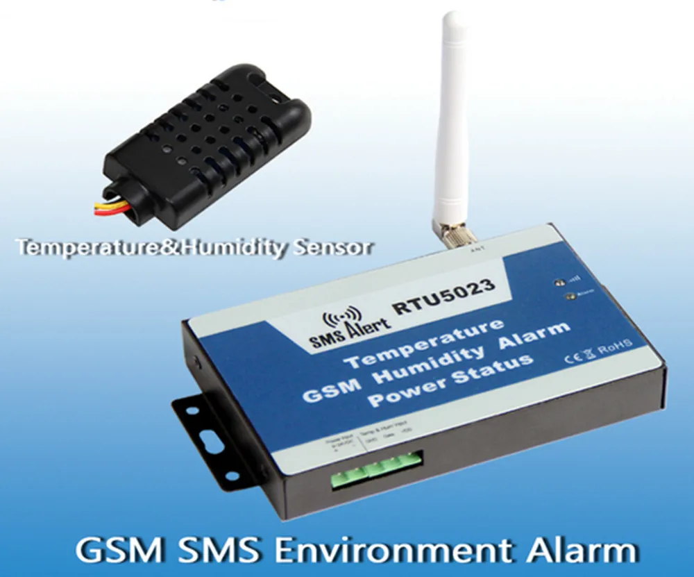 

Wireless GSM SMS Temperature Humidity Monitoring Control Alarm