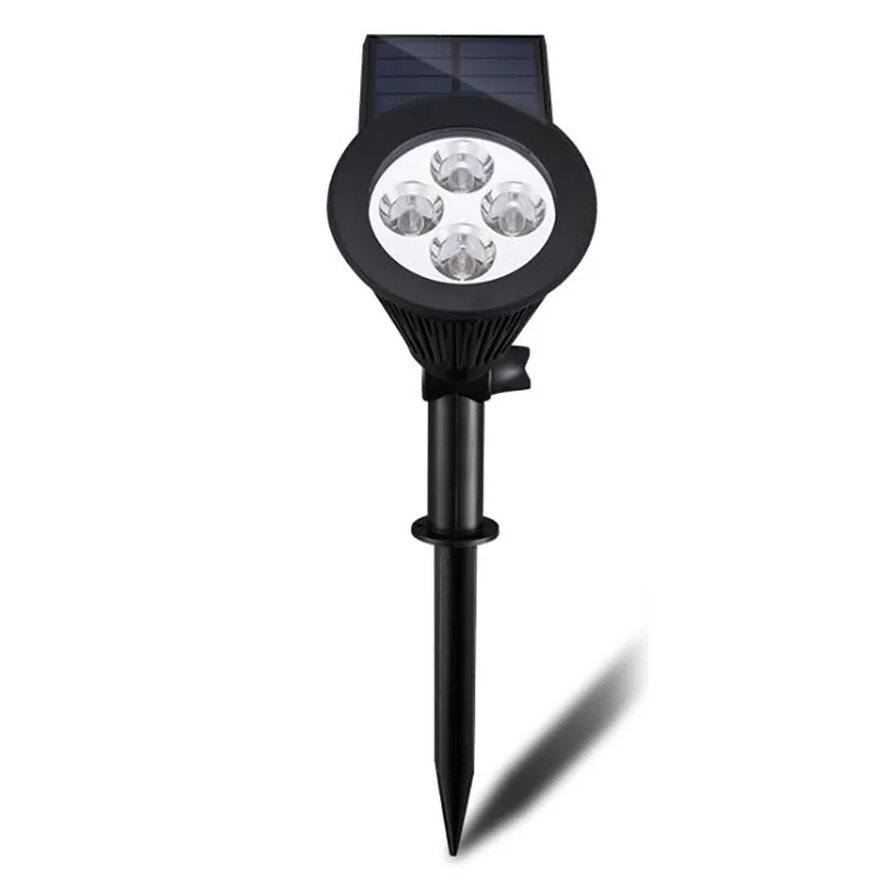 IP65 Водонепроницаемый Солнечный газон свет 4LED Открытый водонепроницаемый сад пейзаж вставка наземный прожектор домашний датчик освещенности свет
