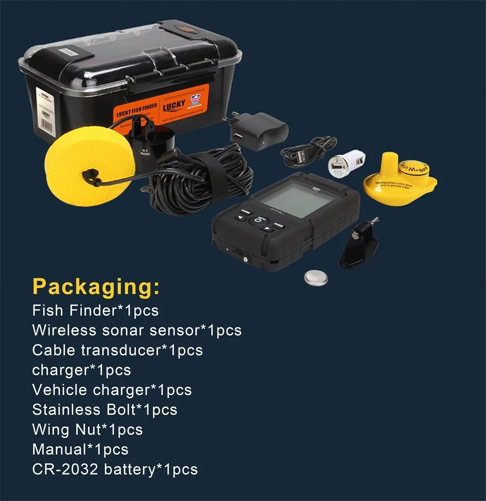  LUCKY wireless fishfinder FF718LiC deeper finder Sonar Transducer 2-in-1 Wired & Wireless Sensor Po