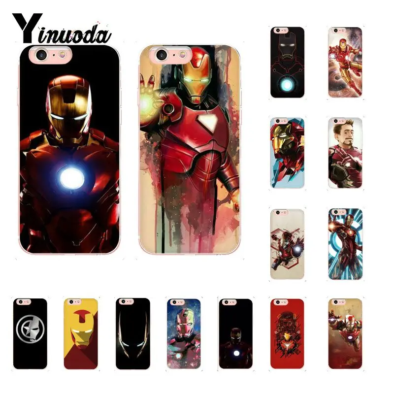 

Yinuoda Tony Stark Marvel Iron Man Soft Silicone Phone Case for iPhone 8 7 6 6S Plus 5 5S SE XR X XS MAX 10 Coque Shell
