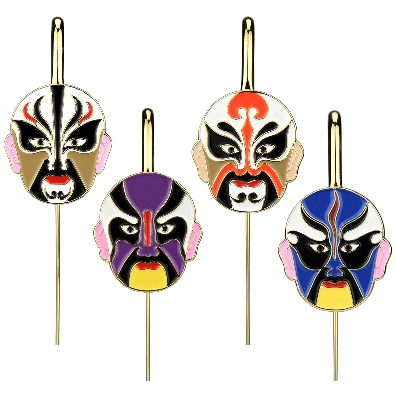

Suit of Peking Opera Bookmarks metal Memo Clip Facial Masks creative Bookmark Novelty book holder Handmade stationery paper tag