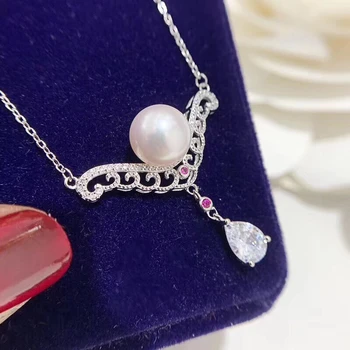 

925 Sterling Silver Necklace Component and Findings Jewelry Settings Mountings Parts for Akoya Edison Pearls, Coral, Jade