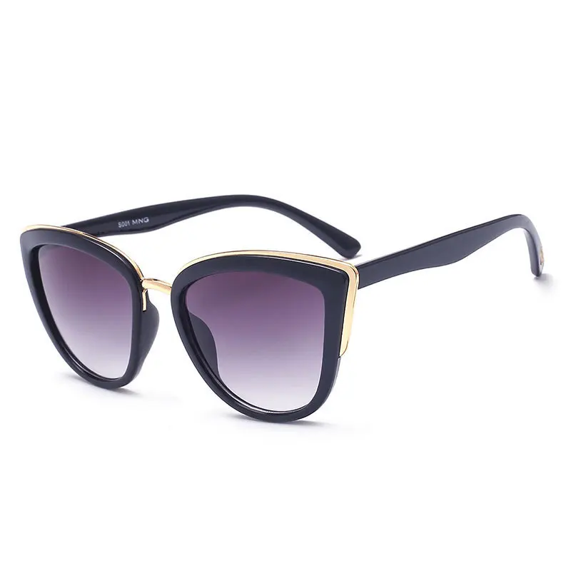 Женские Модные Винтажные градиентные женские очки UV400 очки ретро большие солнцезащитные очки кошачий глаз инструмент для ухода за глазами - Цвет оправы: 1