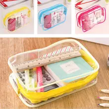 Горячая Распродажа, прозрачные, ПВХ, на молнии, косметические спортивные сумки, в полоску, портативные, водонепроницаемые, для хранения косметических инструментов, дамская сумка, сумки для плавания