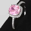 CC Rings For Women Bridal Wedding Cubic Zirconia Rectangle Pink/Yellow Stone Engagement Ring Bijoux Femme CC596 2