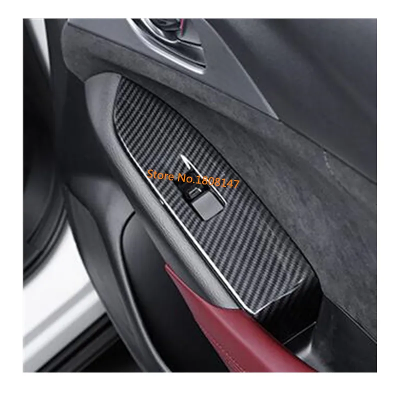 

Carstyling ABS chrome door Window glass panel Armrest Lift Switch Button trim frame molding for Mazda CX-3 CX3 2017 2018 2019
