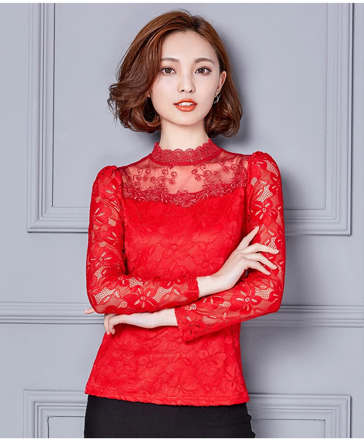FREE SHIPPING 90s Mesh Lace Blouse OG0772