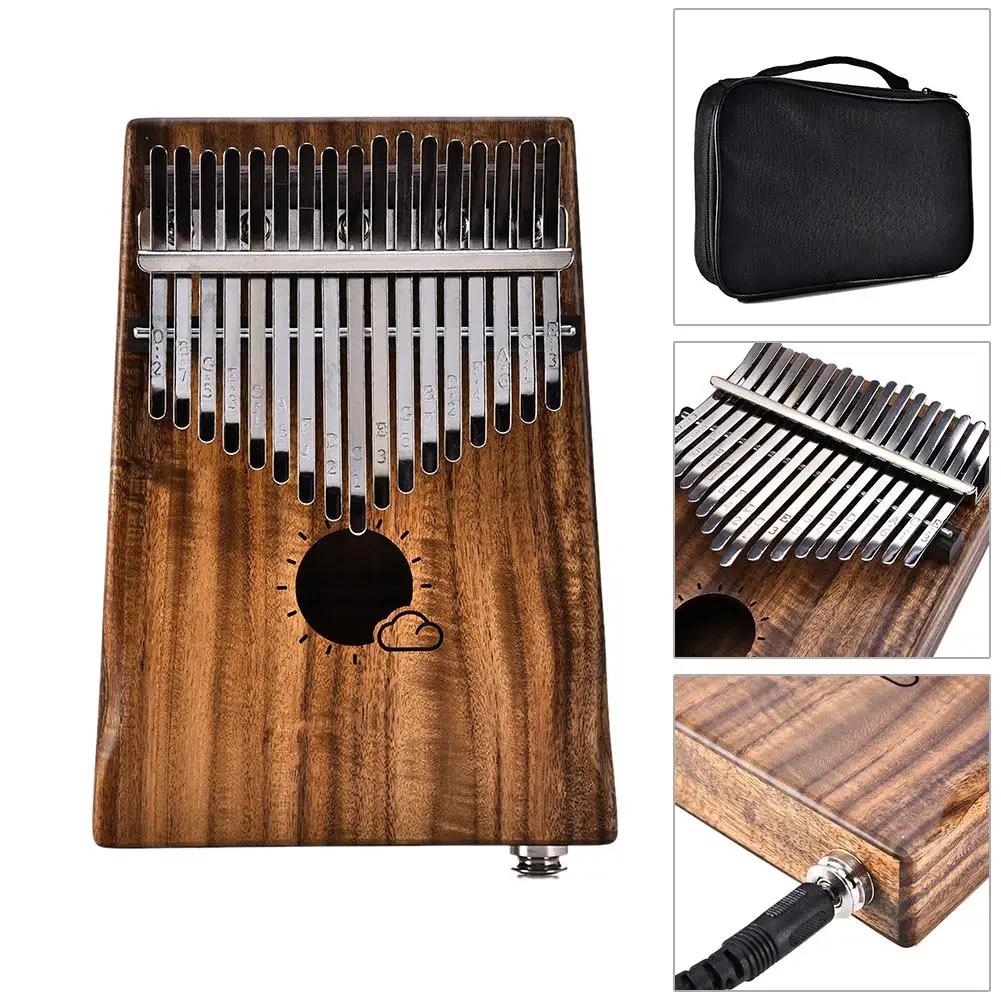 17 клавиш EQ kalimba твердый акации большой палец фортепиано звено динамик с сумкой