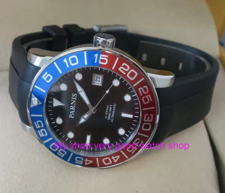 42MM PARNIS 21 jewels Japanese 821A automatic Self Wind Mechanical font b watches b font Sapphire