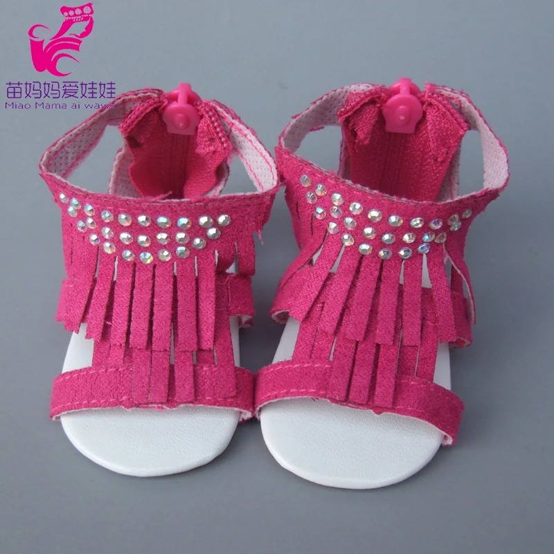 18-Inch-American-Girl-Doll-Jean-7cm-Doll-Shoes-for-45CM-Reborn-Baby-Doll-Tassel