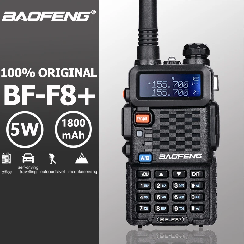 melhor Baofeng BF F8 + Atualizar Nova Pofung F8 Da Polícia Walkie Talkie Rádio Em Dois Sentidos + 5 w UHF VHF Dual Band presunto Transceptor de Longo Alcance ao ar livre