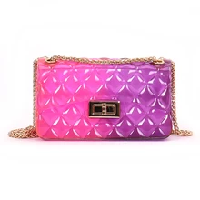 Модные силиконовые мини-сумки, Прозрачная женская сумка-мессенджер, Женская цепочка, брендовая маленькая дизайнерская сумка на плечо, мини летняя сумка через плечо