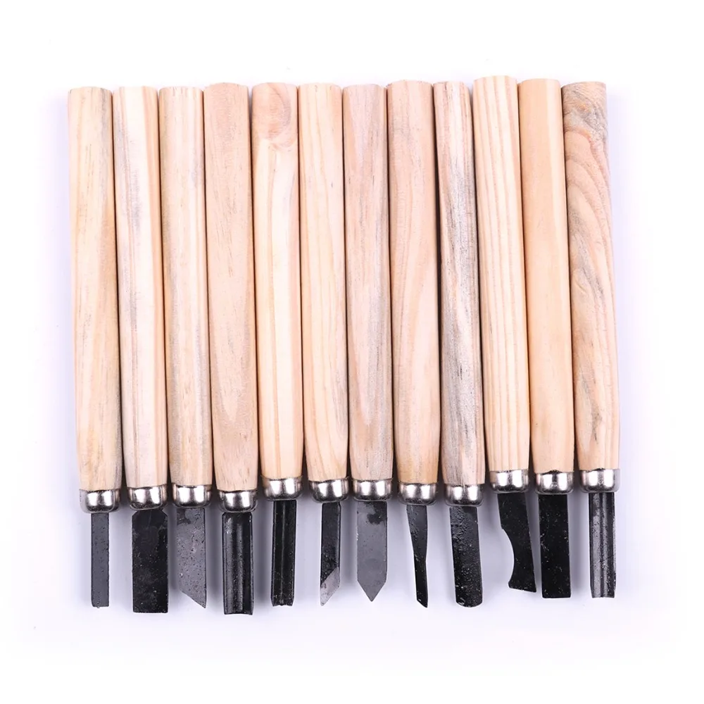 High Quality 12PCS/Set Multi shape DIY Wood Carving Chisel Carving Wood
