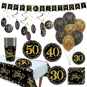 

QIFU 10pcs 12inch Birthday Balloons Air Balls 30 40 50 Birthday Party Decorations Adult Kids Helium Balloon Foil Latex Baloon