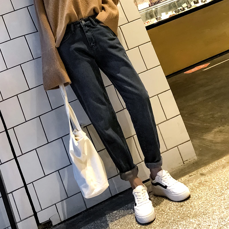 2019 Spring Harem Pants Woman Jeans Straight Gray Mom Jeans High Waist Women's Denim Pants Boyfriend Jeans For Women 2019 Spring Harem Pants Woman Jeans Straight Gray Mom Jeans High Waist Women's Denim Pants Boyfriend Jeans For Women