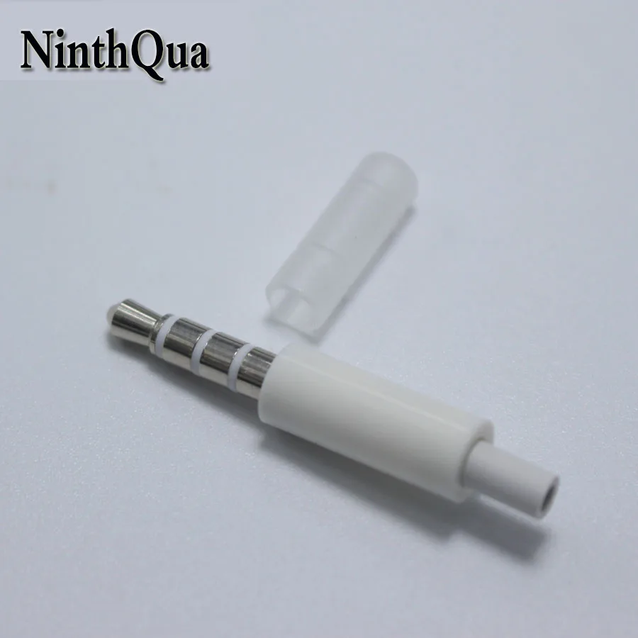 10pcs 3.5mm stereo headset plug with tail and Dust Cap 4 pole 3.5 mm audio Jack Adaptor connector for iphone white | Обустройство