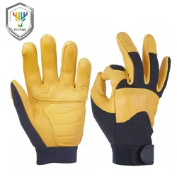 Озеро Для мужчин перчатки рабочие оленья кожа Драйвер безопасности защиты безопасности работников рабочую гонки мото-перчатки для Для