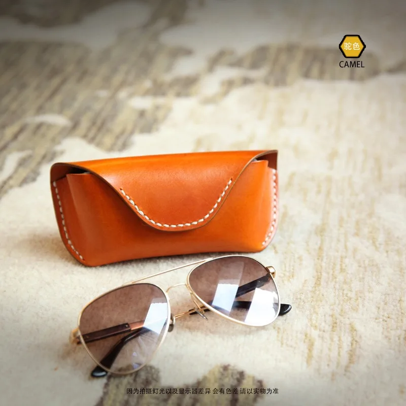 Для женщин растительного дубления подлинный кожаный футляр для очков ручной работы солнцезащитные очки защитный держатель для мужчин поясная сумка очки для пояса
