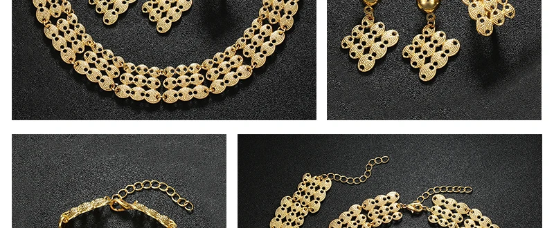 OUMEILY Fashion Dubai African Jewelry Set Nigerian Wedding Jewelry Set For Women Brides Gold Color Indian Jewellery Set