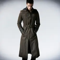 Панк рейв для мужчин s куртки и пальто твил длинное куртка в стиле панк модные красивые Мужская куртка с капюшоном одежда уличная ветровка