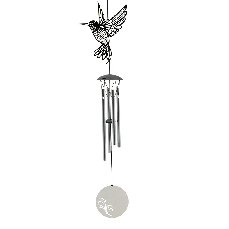 Metal Wind Chimes Outdoor Yard Garden Patio Hanging Decoration 4 Tubes