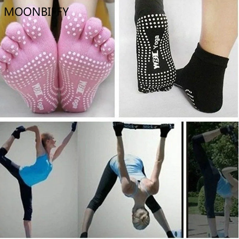 1 пара, женские носки для йоги, Нескользящие, массажные с резиновым покрытием, теплые носки для фитнеса, гимнастики, танцев, спорта, упражнений, босиком