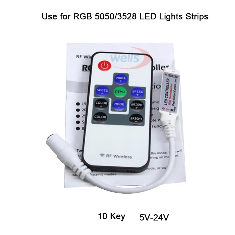 Мини 10 ключи 11 Ключи 14 ключи 20 Ключи 21 Ключи одноцветные RGB ИК РФ Пульт дистанционного управления для 3528 5050 RGB Светодиодные ленты огни - Цвет: 10 Keys Remote