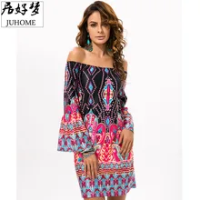 plus size Summer Boho Beach tunic font b dress b font women 2017 Off Shoulder runway