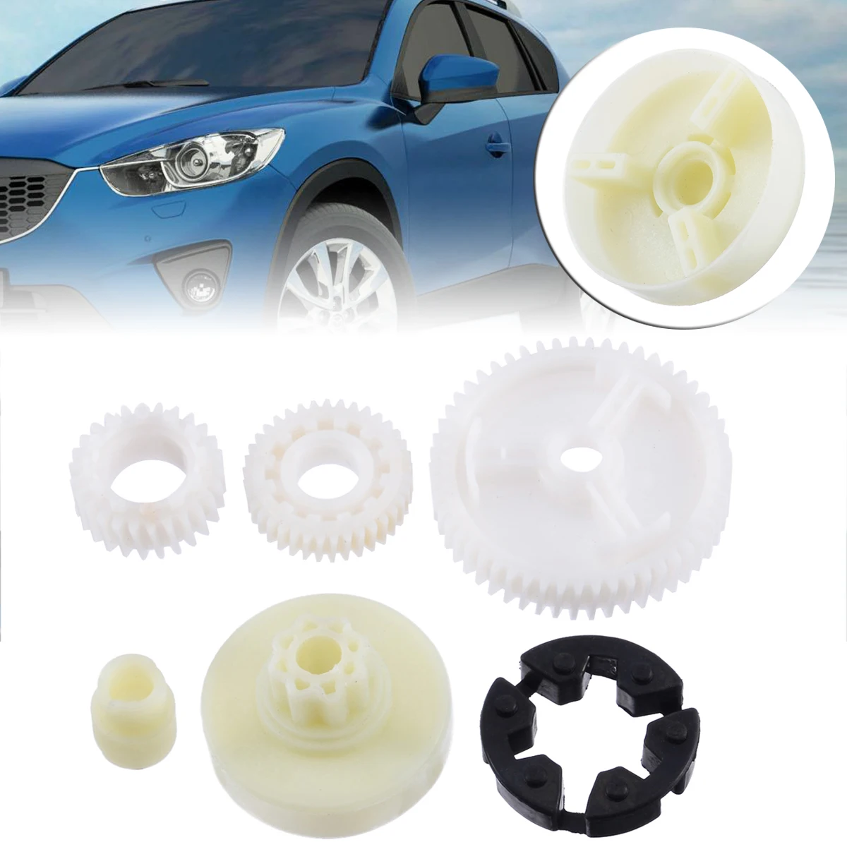 Treyues 6pcs Window Motor Gear Regulator Replacement Set G22C5958X For Mazda 3 5 6 CX-7 CX-9 RX-8 Accessories