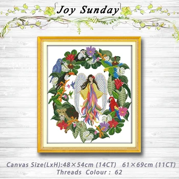 

Floral fairy flower decor painting dmc 14CT 11CT counted cross stitch kits embroidery set Needlework Set chinese cross stitch