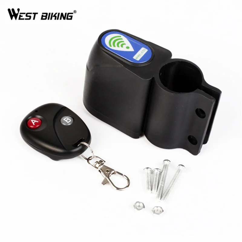 West Biking Bike Burglar Alarm Lock Wireless Remote Control Safety