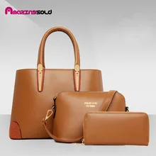 Chaude femmes sacs PU En Cuir Composite Sacs À Main Dames De Luxe Femmes Messenger Sacs 3 ensembles