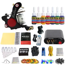 Клеймо татуировки 1 машина наборы для Beginer 7 чернил Red Sun TK105-15