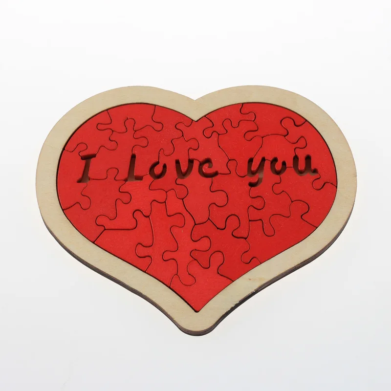 2019 Love Heart Wooden Puzzle Jigsaw wooden toys Girlfriends Valentine's Gift Toys