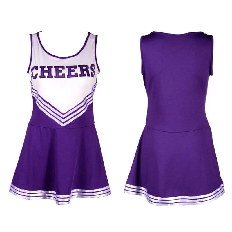 Униформа Черлидинга для женщин и девочек, баскетбольная, футбольная игра, национальная и Клубная и школьная команда, платье Черлидинга, новинка - Цвет: Фиолетовый