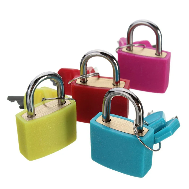 

Hot Sale Best Price New 4 colors Small Mini Strong Steel Padlock Travel Tiny Suitcase Lock with 2 Keys