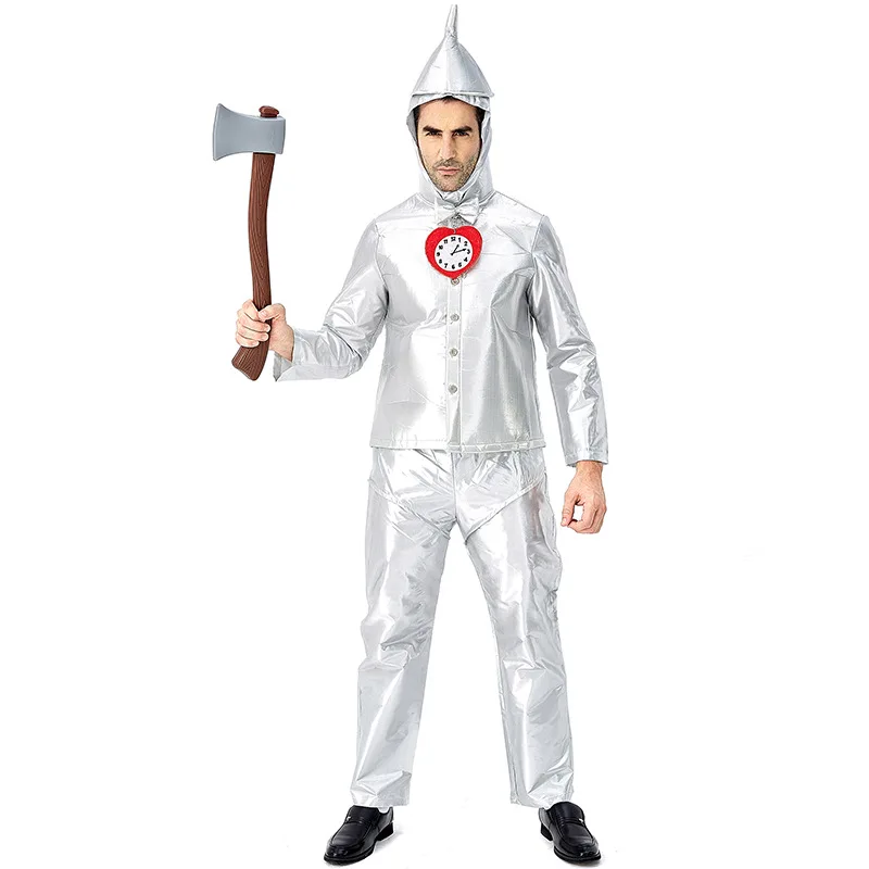 Umorden Family Wizard of Oz Tin Man Cosplay Costumes for Men Boys Girls Halloween Purim Carnival Party Mardi Gras Costume - Цвет: WSJ1004 adult