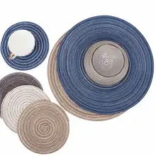 Round Design Table Ramie Insulation Pad Solid Placemats Linen Non Slip Table Mat Kitchen Accessories Decoration Home Pad Coaster Round Design Table Ramie Insulation Pad Solid Placemats Linen Non Slip Table Mat Kitchen Accessories Decoration Home Pad Coaster
