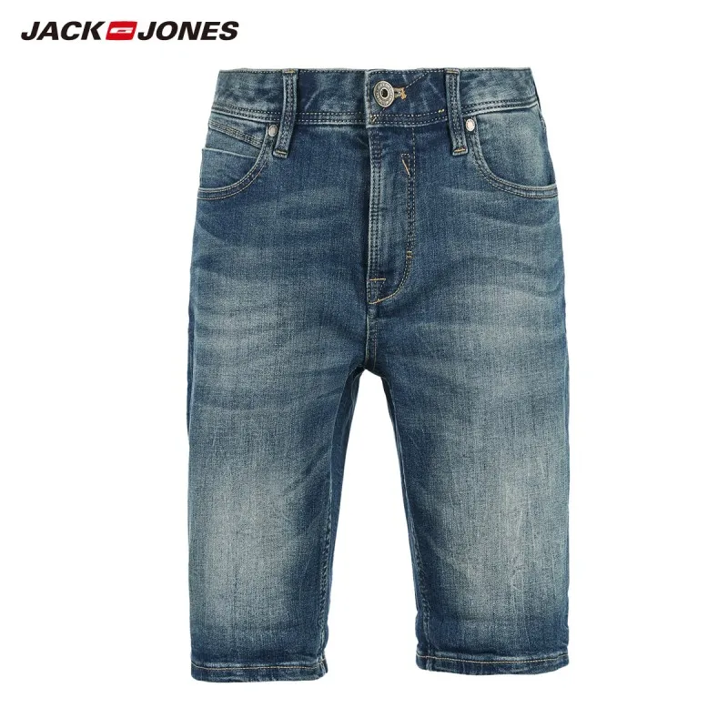 JackJones Для мужчин костюмы зауженного кроя из эластичной ткани на хлопковой основе плотно прилегает к телу ноги Джинсовые Шорты J | 218243511 - Цвет: DENIM BLUE