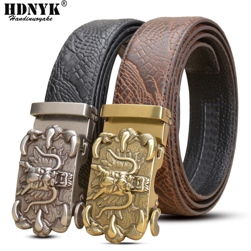 2021 NEW Brand Dragon Design Real Leather Belt Mens Genuine Leather Belt Man Luxury Men Belts Alloy Buckle Wholesale Price