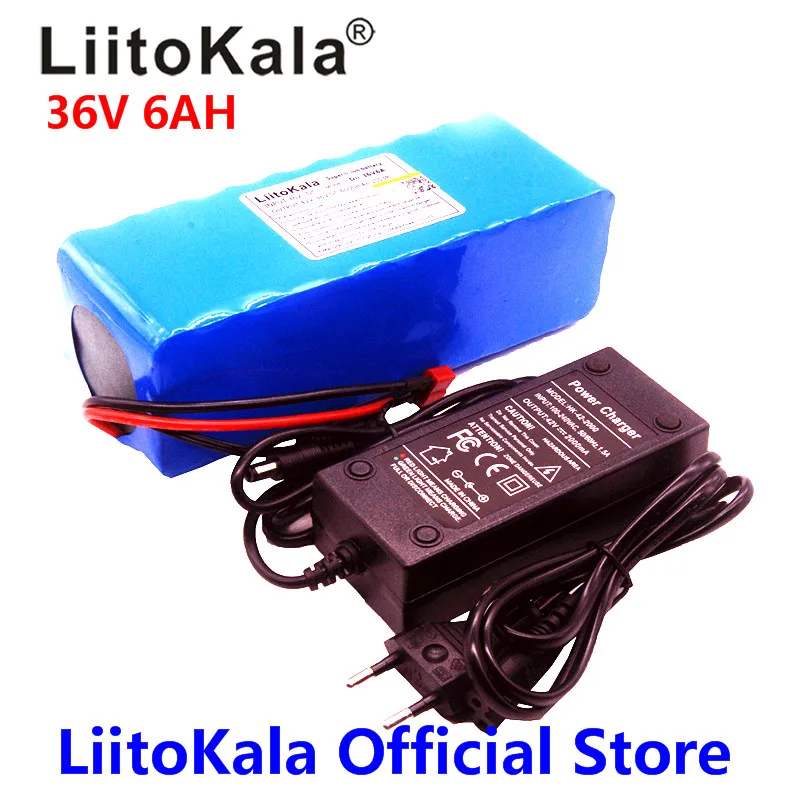 Liitokala 36 V 6Ah 18650 аккумуляторная батарея, модифицированные велосипеды, защита электромобиля с PCB+ 36 V 2A зарядное устройство