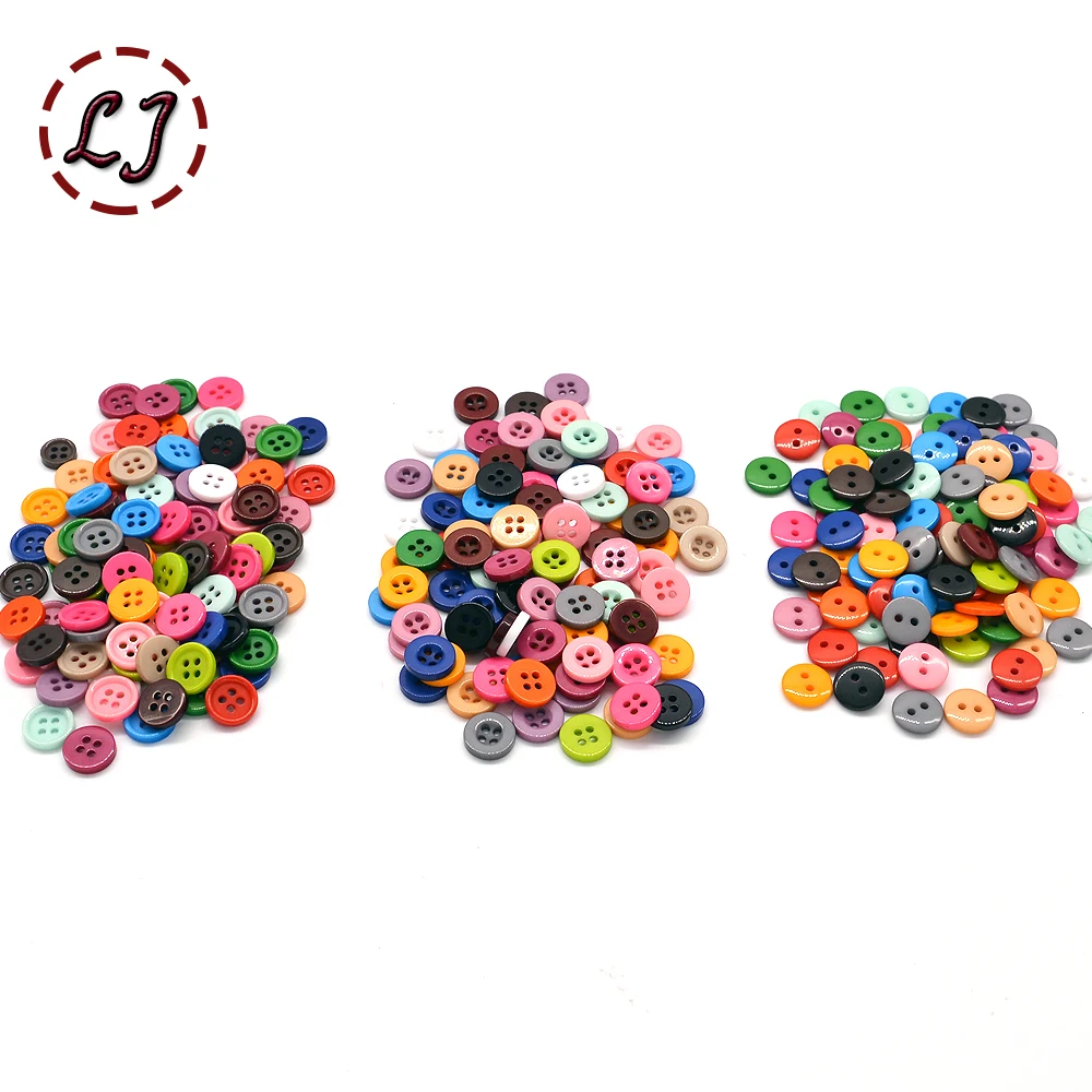 100 шт/300 шт/500 шт Круглые пуговицы из смолы для шитья 10 мм(дюйма) разноцветные конфетные аксессуары для детской одежды для скрапбукинга