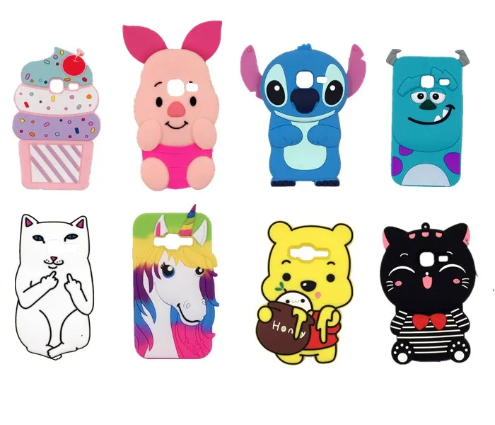 

3D Cartoon Pig Bow tie cat rainbow unicorn horse Silicon Soft Back Cover Case For Samsung Galaxy J1 Mini J105 J105F /J1 Nxt Duos