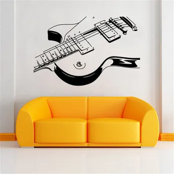

2018 New Art Guitar Wall Stickers DIY Home Decorations Music Wall Decals Living Room Kids Rooms Mural Posters Home Decor