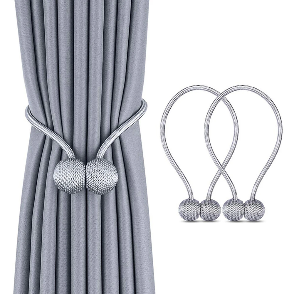 

2 Pcs Curtain Buckles Ball Straps Magnetism Curtain Buckle Tie Rope Clips Curtain Rods Accessoires Home Decoration
