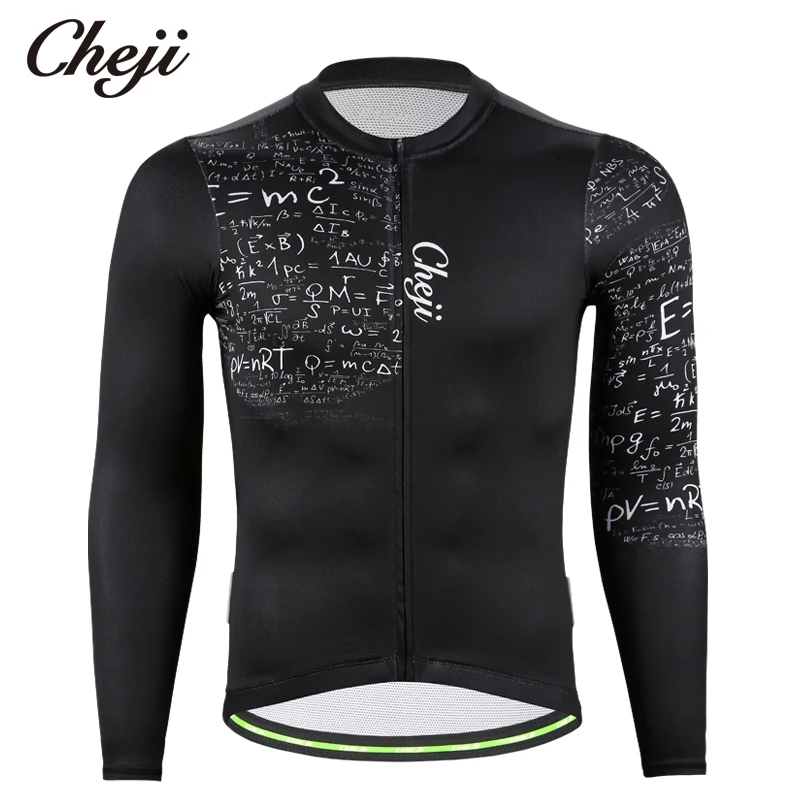 CHEJI Creative Formula Black Mens Bike Jersey Long...