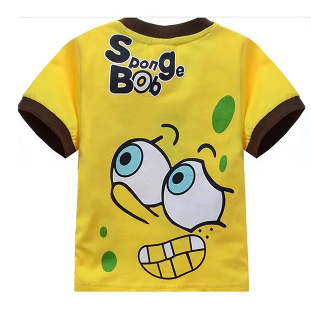 Cartoon Sponge T Shirt  Boys Girls  2019 Summer Children's Clothing 3D Animal  Cotton Toddler Girl Tops Tee Boy Kids  T-shirt 3