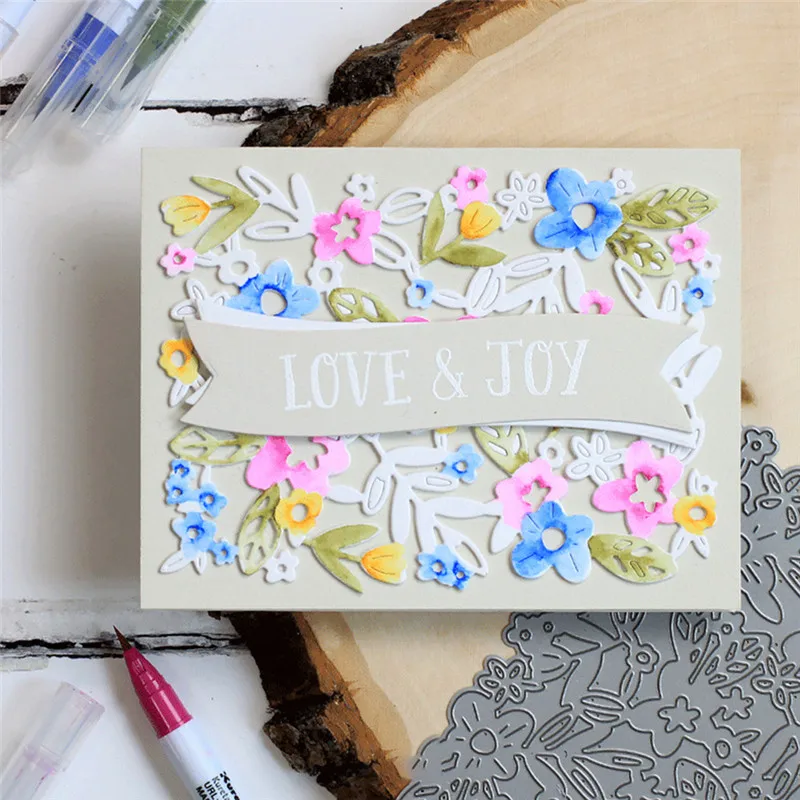 

InLoveArts 1Pcs Flower Background Die Cuts for Card Makings Scrapbooking Metal Dies 2019 New Embossing Stencil Card Decoration