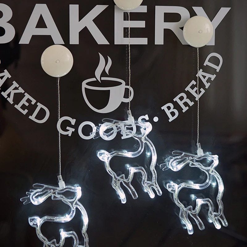 LED Christmas Decorative For Home New Year's Day Holiday Light Deer /Bell /Stars/Tree Glass Window Sucker Lamp LED Christmas Decorative For Home New Year's Day Holiday Light Deer /Bell /Stars/Tree Glass Window Sucker Lamp