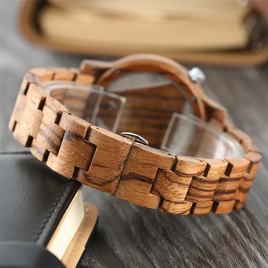 full wooden Push Button Hidden Clasp wood watch9